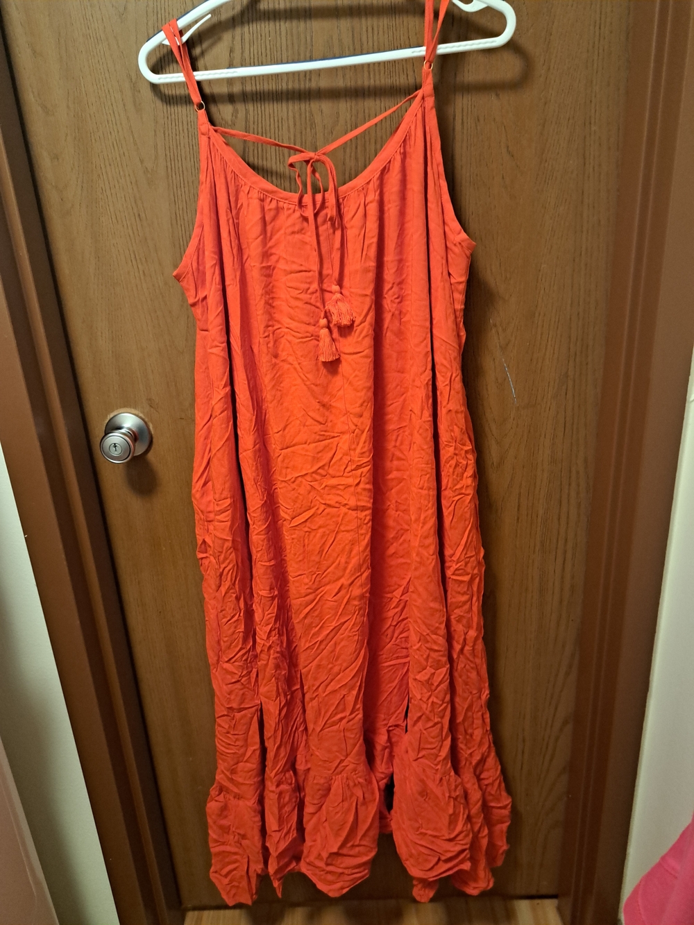 Ava & Viv Orange Maxi Dress with Ruffle Hem - Picture 2 of 3